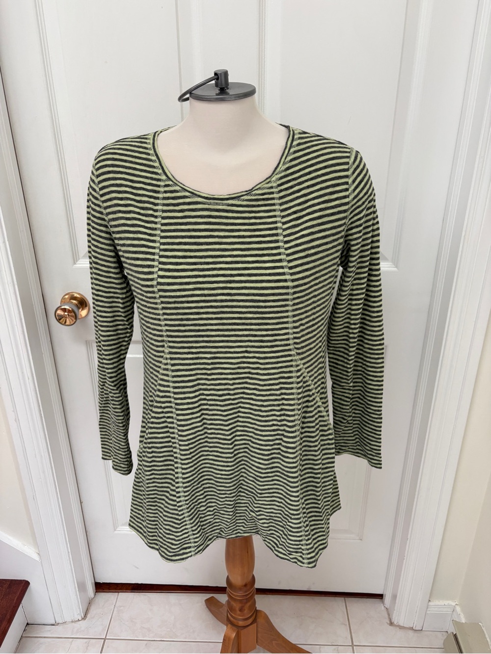 cut loose Olive & Black Striped Long-Sleeve Tunic